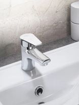 Смеситель для раковины, РМС, короткий излив, с картриджем, хром, SL132-001F