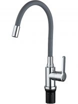 Смеситель для кухни, Frud, гибкий излив, с картриджем, серый/хром, R42052-31