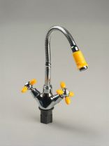 Смеситель для кухни, Эверест, гибкий излив, с кран-буксой, желтый, B58-071B