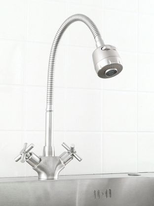 Смеситель для кухни, Potato, гибкий излив, с кран-буксой, P58357S