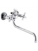 Смеситель для ванны, Эверест, с кран-буксой, хром, белый, B22-071A