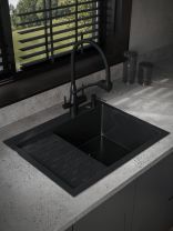 Мойка кухонная врезная, РМС, MRK-6350BL-R, нержавеющая сталь, 630х500 мм