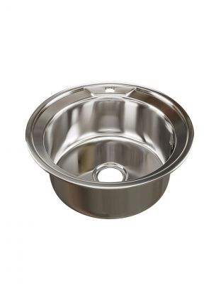 Мойка кухонная врезная, Mixline, нержавеющая сталь, 490 мм, 0.8 мм, с сифоном