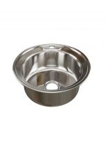 Мойка кухонная врезная, Mixline, нержавеющая сталь, 490 мм, 0.6 мм, с сифоном