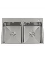 Мойка кухонная врезная, Diadonna, нержавеющая сталь, 780х500х200 мм, сатин, DS7850T