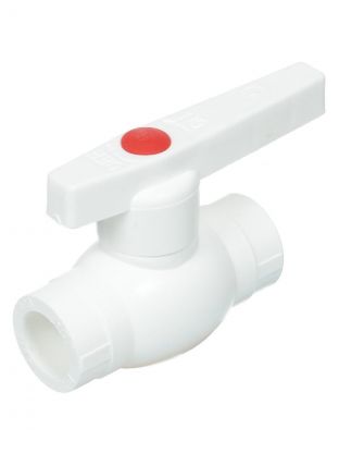 Кран шаровой стандартнопроходной optima, полипропилен, d20 мм, ручка, белый, Valfex
