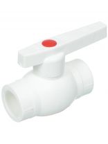 Кран шаровой стандартнопроходной optima, полипропилен, d25 мм, белый, Valfex