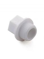 Заглушка комбинированная полипропилен, d20х1/2'', наружная резьба, белая, Valfex