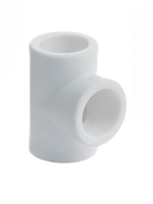 Тройник полипропилен, d25 мм, 90 °, белый, РосТурПласт