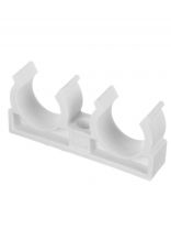 Опора для трубы двойная полипропилен, d25 мм, белая, РосТурПласт