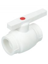 Кран шаровой стандартнопроходной optima, полипропилен, d50 мм, белый, Valfex