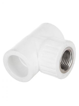 Тройник комбинированный полипропилен, d25х1/2'', внутренняя резьба, белый, РосТурПласт