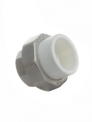 Муфта разъемная полипропилен, d32х1", внутренняя резьба, белая, РосТурПласт