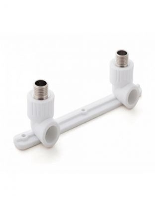 Комплект для смесителя полипропилен, d20х1/2'', наружная резьба, белый, РосТурПласт