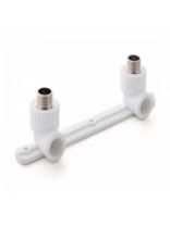 Комплект для смесителя полипропилен, d20х1/2'', наружная резьба, белый, РосТурПласт