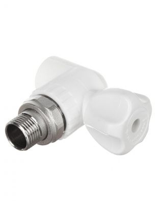 Кран для радиатора полипропилен, d25х3/4", угловой, белый, РосТурПласт
