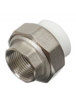 Муфта разъемная полипропилен, d32х1"1/4, внутренняя резьба, белая, РосТурПласт