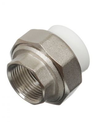 Муфта разъемная полипропилен, d40х1"1/2, внутренняя резьба, белая, Valfex, 10155140