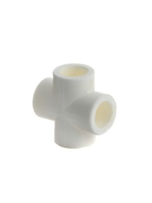 Крестовина 1-плоскостная, полипропилен, d40 мм, белая, РосТурПласт