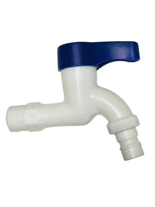 Кран водоразборный 3/4", пластик, со штуцером, РМС