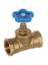 Вентиль для воды, 1", г-г, синий, БАЗ