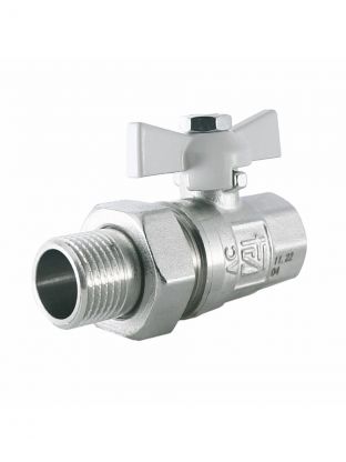 Кран для воды с американкой 1/2'', прямой, ручка-бабочка, STI