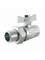 Кран для воды с американкой 1/2'', прямой, ручка-бабочка, STI