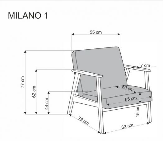 Кресло Halmar MILANO 1S tap. Castel 93