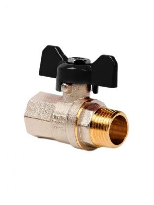 Кран для воды, 3/4", г-ш, ручка-бабочка, PN40, РосТурПласт