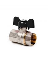 Кран для воды, 3/4", г-г, ручка-бабочка, PN40, РосТурПласт