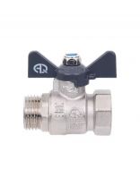 Кран для воды, 1/2'', г-ш, латунь, ручка-бабочка, AquaLink