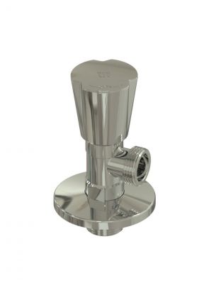 Кран для бытовых приборов, 1/2"х3/4", ш-ш, угловой, удлиненный, хром, РосТурПласт