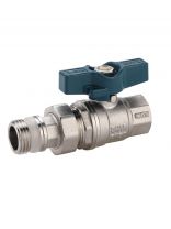 Кран для воды с американкой 3/4", г-ш, прямой, ручка-бабочка, удлиненный, РМС