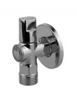 Кран для бытовой техники, 1/2", ш-ш, латунь, угловой, шаровой универсальный, ГОСТ, Хром-Polish, MasterProf