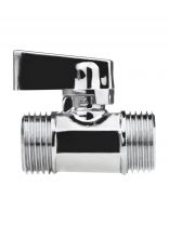 Кран для воды (мини), 1/2", ш-ш, латунь, ручка-флажок, MasterProf