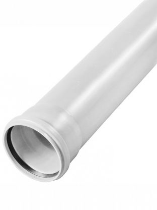 Труба канализационная внутренняя, диаметр 110х2000х3.4 мм, полипропилен, РосТурПласт, белая