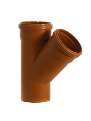 Тройник канализационный 110х110 мм, 45 °, РосТурПласт, наружный, полипропилен, рыжий, 36512