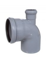 Уголок с отводом канализационный фронтальный, 110х50 мм, 90 °, РосТурПласт, с выходом вверх, полипропилен, 36651