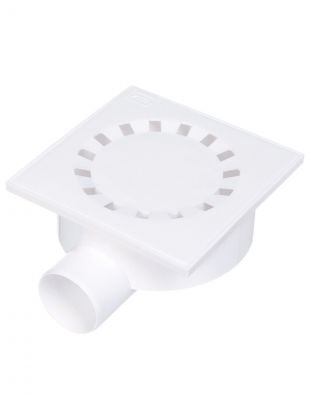 Трап канализационный угловой, 50 мм, 150х150 мм, РосТурПласт, белый, 36581