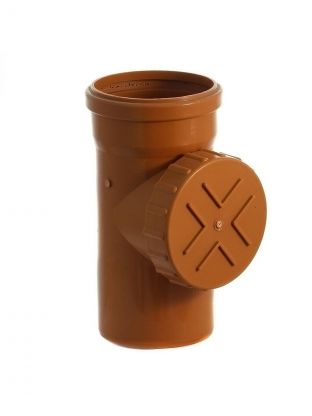 Ревизия канализационная 110 мм, Мультимирпласт, наружная, рыжая, РЕВ НК 110 SN2