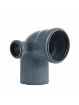 Уголок с отводом канализационный 110х50 мм, 90 °, левый, РосТурПласт, полипропилен, 36683