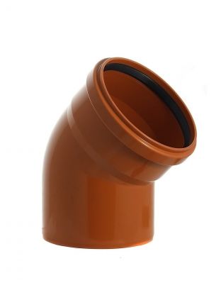Уголок канализационный 160 мм, 45 °, РосТурПласт, наружный, рыжий, 36652
