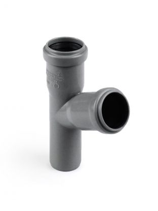 Тройник канализационный 32х32 мм, 67 °, РосТурПласт, серый, 36320