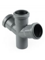 Крестовина канализационная одноплоскостная, 50х50х50 мм, 67 °, РосТурПласт, полипропилен, серая, 33476