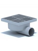 Трап канализационный угловой, 50 мм, 150х150 мм, РосТурПласт, нерегулируемый, пластик, 11401