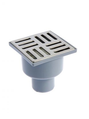 Трап канализационный прямой, 50 мм, 100х100 мм, РосТурПласт, нерегулируемый, пластик, 11394