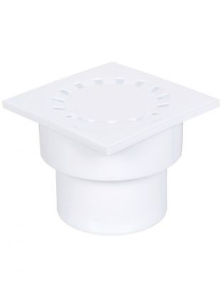 Трап канализационный прямой, 110 мм, 150х150 мм, РосТурПласт, белый, 36583
