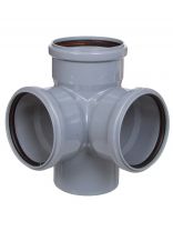 Крестовина канализационная двухплоскостная, 110х110х110 мм, 90 °, РосТурПласт, 36539