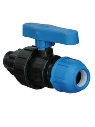 ПНД кран d25х3/4", наружная резьба, РосТурПласт