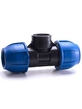 ПНД тройник d50х1" 1/2, внутренняя резьба, РосТурПласт